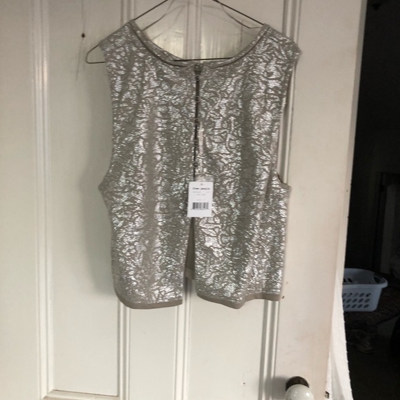 Free People dress top silver and tan, M, NWT - Picture 3 of 4
